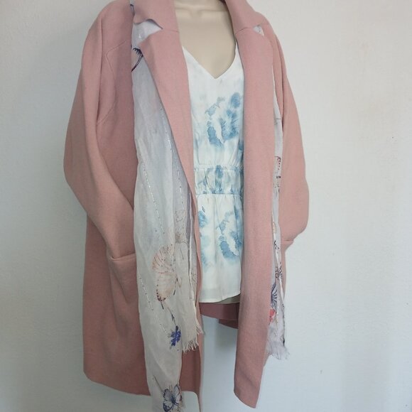 UGC Paprika  Soft Pink Long Sweater Duster with pockets size 24/26 - Picture 2 of 12
